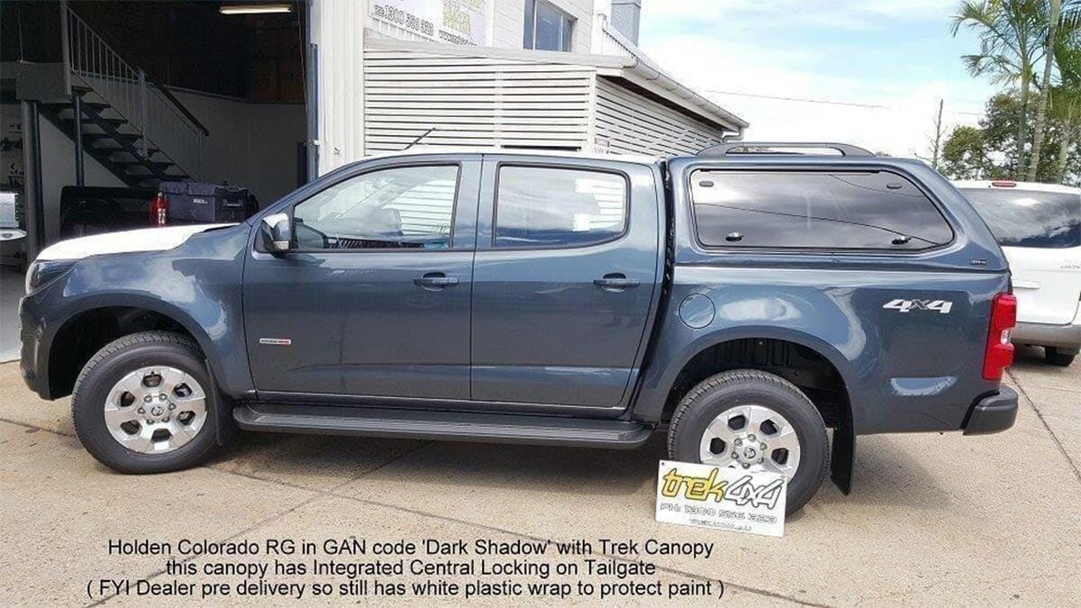 Holden Colorado RG in GAN code Dark SHadow and TREK Canopy