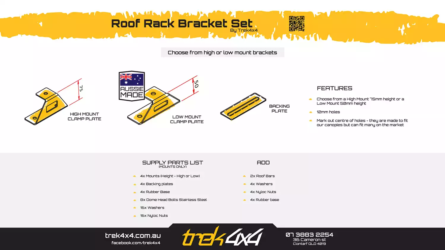 Rack Bracket Set for TREK Roof Rack - Brochure